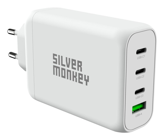 SILVER MONKEY Ładowarka sieciowa GaN 140W USB-C PD 3.1 + USB 3.0 QC W - 1224522 - zdjęcie 2